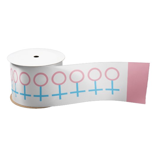 Trans Women sind weibliches Symbol Strichmännchen Satinband (Spule)