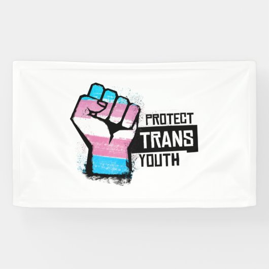 Trans Youth schützen - Stolz zuerst Banner (Horizontal)