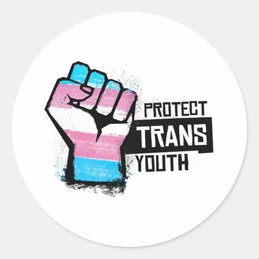 Trans Youth schützen - Stolz zuerst Runder Aufkleber (Vorderseite)