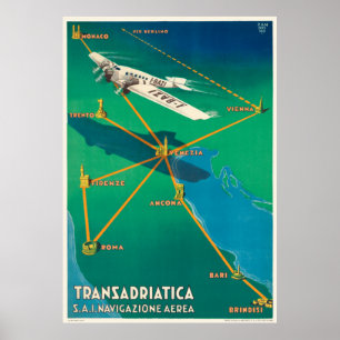 Transadriatica Italien Vintage Poster 1931