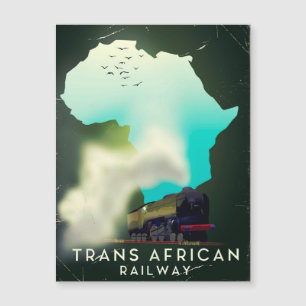 Transafrikanisches Eisenbahn-Reiseposter Magnetkarte