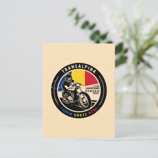Transalpina Rumänien Motorrad Postkarte (Stehend Vorderseite)