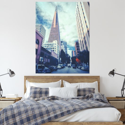 TransAmerica Pyramide Leinwanddruck (Insitu (Schlafzimmer))