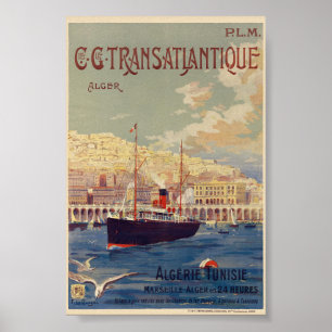 Transatlantik Alger Vintage Poster 1901