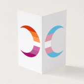 Transbian Pride Crescent Moons Greeting Card Visitenkarten (Vorderseite)