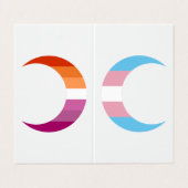Transbian Pride Halbmond Grußkarte Visitenkarten (Außenseite Aufgefaltet)