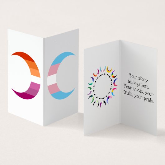 Transbian Pride Halbmond Grußkarte Visitenkarten (Innenseite und Außenseite)