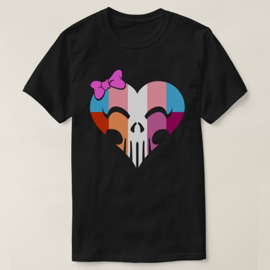 Transbian Pride Skully Unisex T-Shirt (Design vorne)