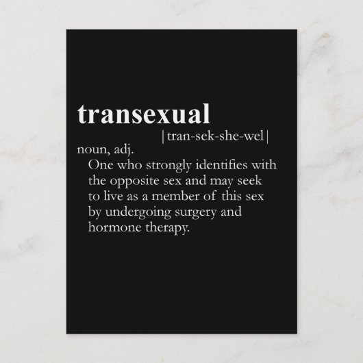TRANSEXUELL (Definition) Postkarte (Vorderseite)