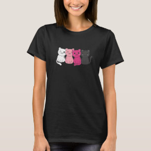 Transfem Flag Pile Pride Lgbtq Katzen Niedlich Kat T-Shirt