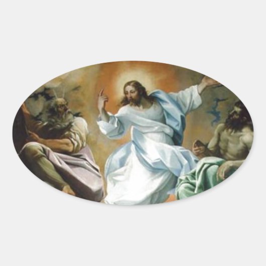 Transfiguration_by_Lodovico_Carracci. Ovaler Aufkleber (Vorderseite)