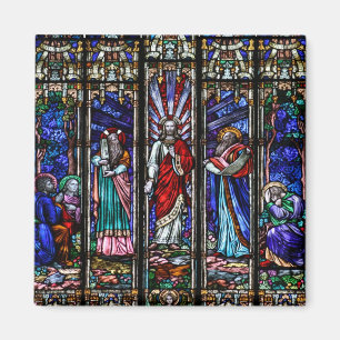Transfiguration der Jesus Christus-Buntglas-Kunst Magnet