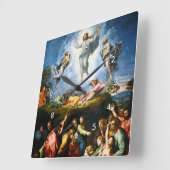 Transfiguration, Raphael Square Wall Clock Quadratische Wanduhr (Winkel)