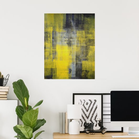 "Transform Black and Yellow Abstrakt Art Print" Poster (Heimbüro)