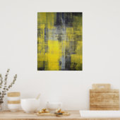 "Transform Black and Yellow Abstrakt Art Print" Poster (Küche)