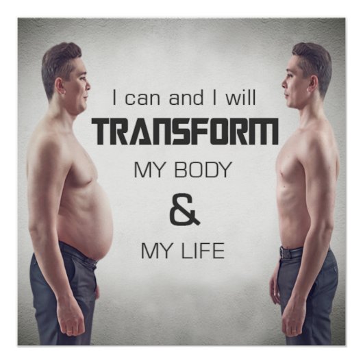 Transform My Body Motivational Poster (Vorderseite)