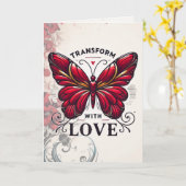 Transform with Love Greeting Card – Elegant Butter Karte (Gelbe Blume)