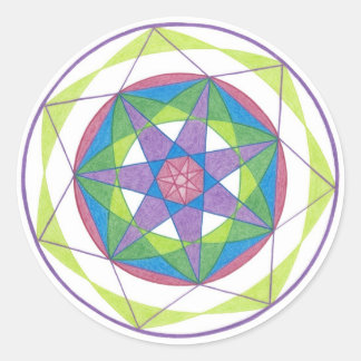 Transformation Mandala Runder Aufkleber