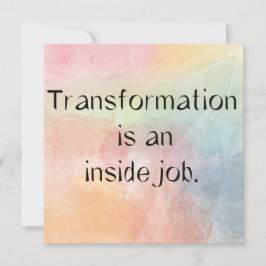 Transformation Quote Watercolor Art Card Feiertagskarte