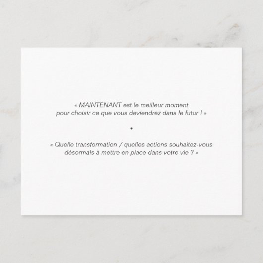 Transformations-Coaching-Karte Postkarte (Rückseite)