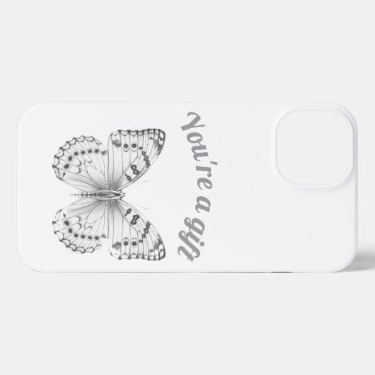 Transformative Butterfly-Sketch-Handy-Case iPhone Hülle (Rückseite (Horizontal))