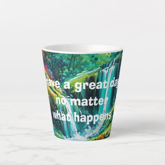transformative Mantra Wasserfall Kaffeetasse Milchtasse (Vorderseite)