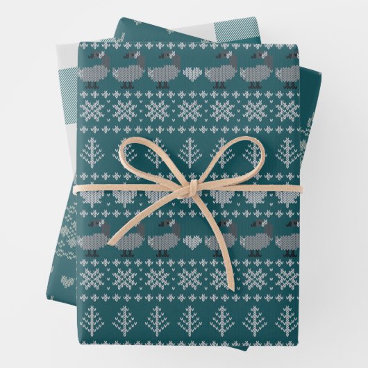 Transformative Teal - Fair Isle - Holiday Geschenkpapier Set (Beispiel)