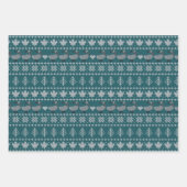 Transformative Teal - Fair Isle - Holiday Geschenkpapier Set (Vorderseite)