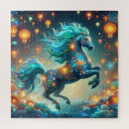 Transformative Teal Horse Puzzle