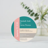 Transformative Teal Modern  Contemporary Wedding Einladung (Stehend Vorderseite)