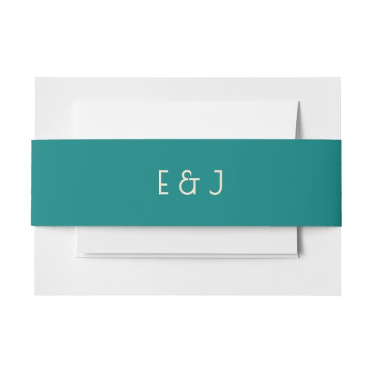 Transformative Teal Modern  Contemporary Wedding Einladungsbanderole (Vorderseite Beispiel)