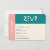 Transformative Teal Modern Contemporary Wedding RSVP Karte (Vorderseite)