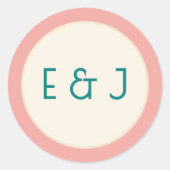 Transformative Teal Modern  Contemporary Wedding Runder Aufkleber (Vorderseite)