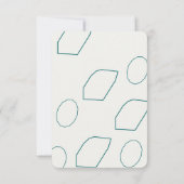 Transformative Teal Modern Craft Wedding Details Einladung (Rückseite)