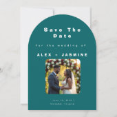 Transformative Teal Modern Save The Date Einladung (Vorderseite)