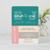 Transformative Teal Modern Script Wedding Einladung (Stehend Vorderseite)