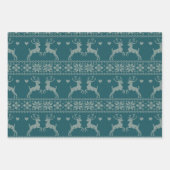 Transformatives Teal - Fair Isle - Feiertag Geschenkpapier Set (Vorderseite 2)