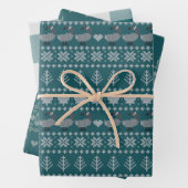 Transformatives Teal - Fair Isle - Feiertag Geschenkpapier Set (Beispiel)