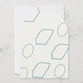 Transformatives Teal Modernes Gebogenes Hochzeits- Einladung (Rückseite)