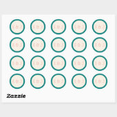 Transformatives Teal Modernes Zeitgenössisches Hoc Runder Aufkleber (Blatt)