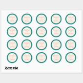 Transformatives Teal Modernes Zeitgenössisches Hoc Runder Aufkleber (Blatt)