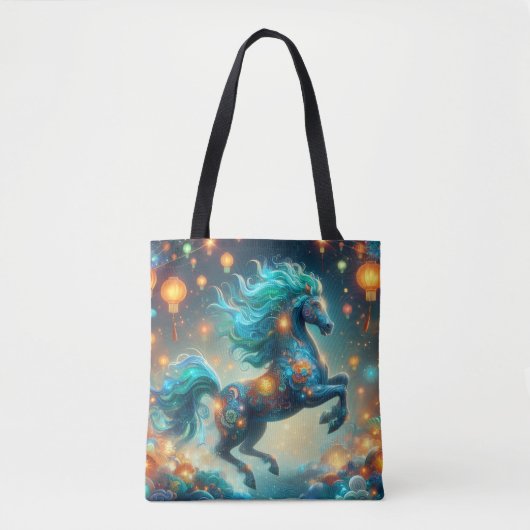 Transformatives Teal-Pferd Tasche (Vorderseite)