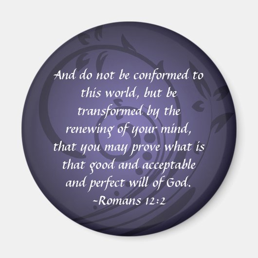 Transformed Romans 12 Christian Bible Giequot Magnet (Vorne)