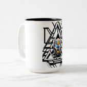 Transformer-Roboter-Oberfläche in Dreieck-Tasse Zweifarbige Tasse (Vorderseite Links)