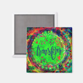 Transformieren Sie Hübsche florale Grün Trendy Ins Magnet (Vorderseite/Rückseite)