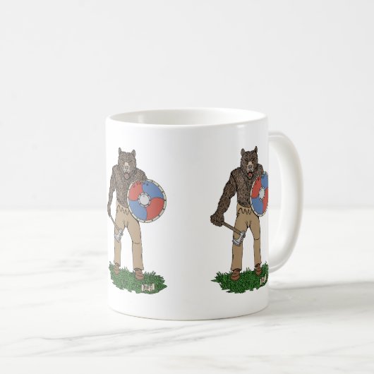 Transformierte Viking Berserker oder Werebear Kaffeetasse (VorderseiteRechts)