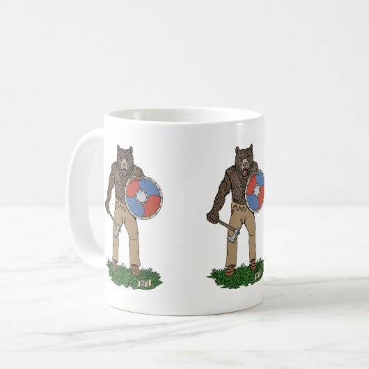 Transformierte Viking Berserker oder Werebear Kaffeetasse (Vorderseite Links)