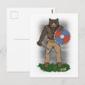 Transformierte Viking Berserker oder Werebear Postkarte (Vorne/Hinten)