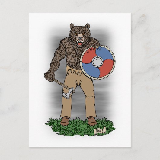 Transformierte Viking Berserker oder Werebear Postkarte (Vorderseite)