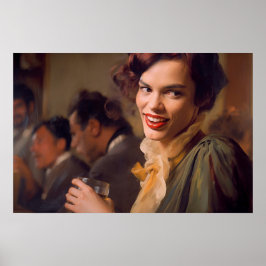 Transfrau genießt einen Drink mit Freunden Poster